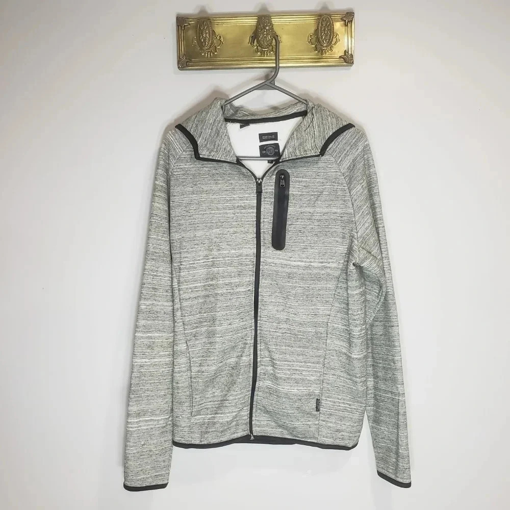 Buffalo David Bitton Mens Gray Zip-Up Hoodie,size S.